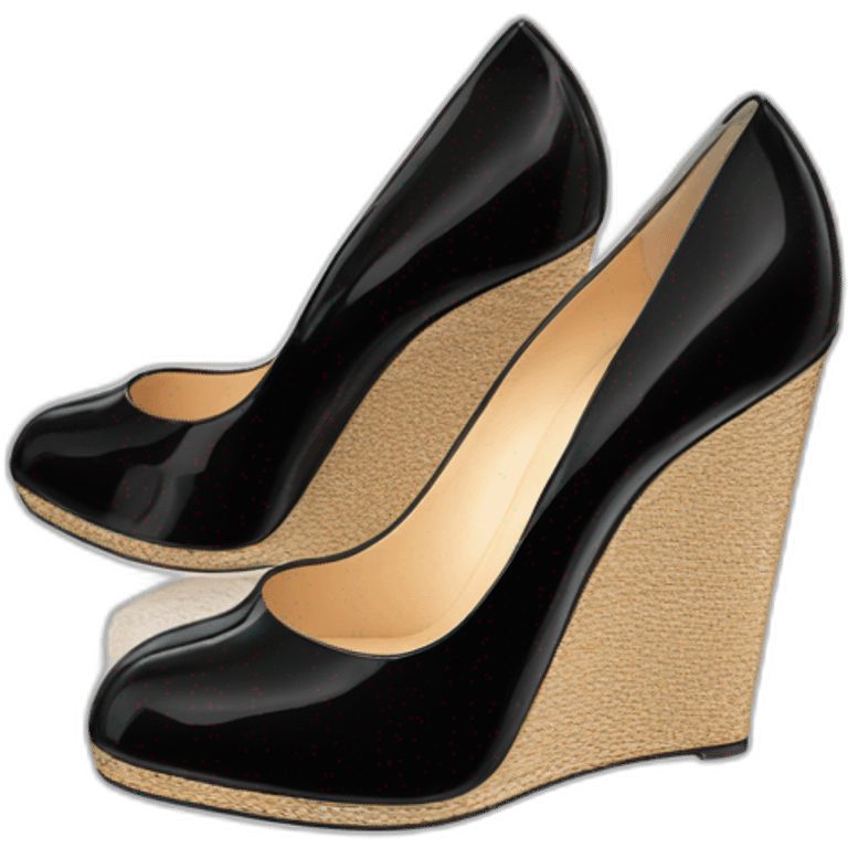 WEDGE heel LOUBOUTIN black PATENT emoji