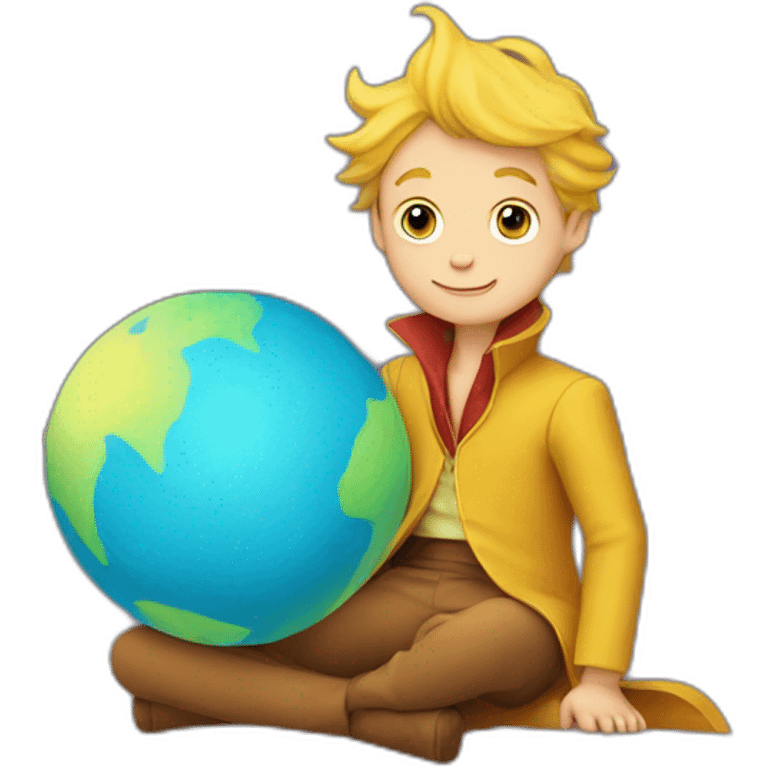 The Little Prince on a planet emoji