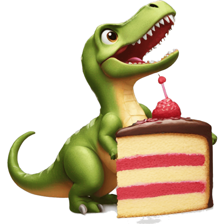 Dino eating cake  emoji