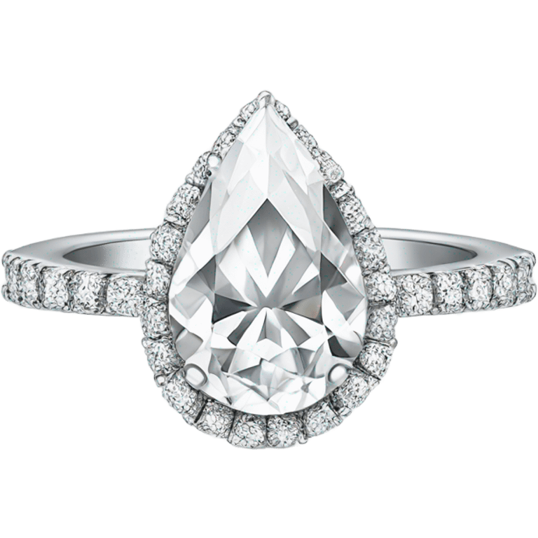 Engagement ring with thin band and pear shaped diamond emoji