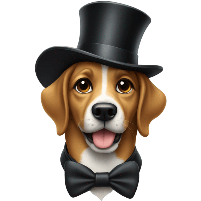 Dog wearing Tophat  emoji