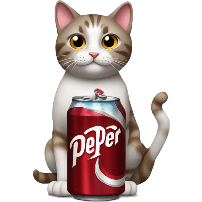 Cat drinking Dr Pepper  emoji