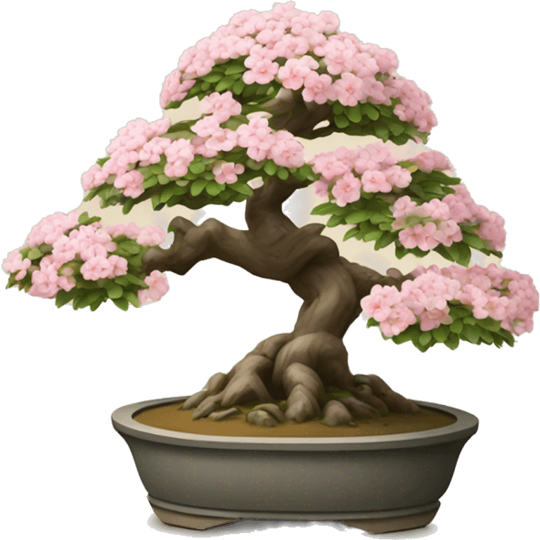 Bonsai blossoming tree in a Japanese village  emoji