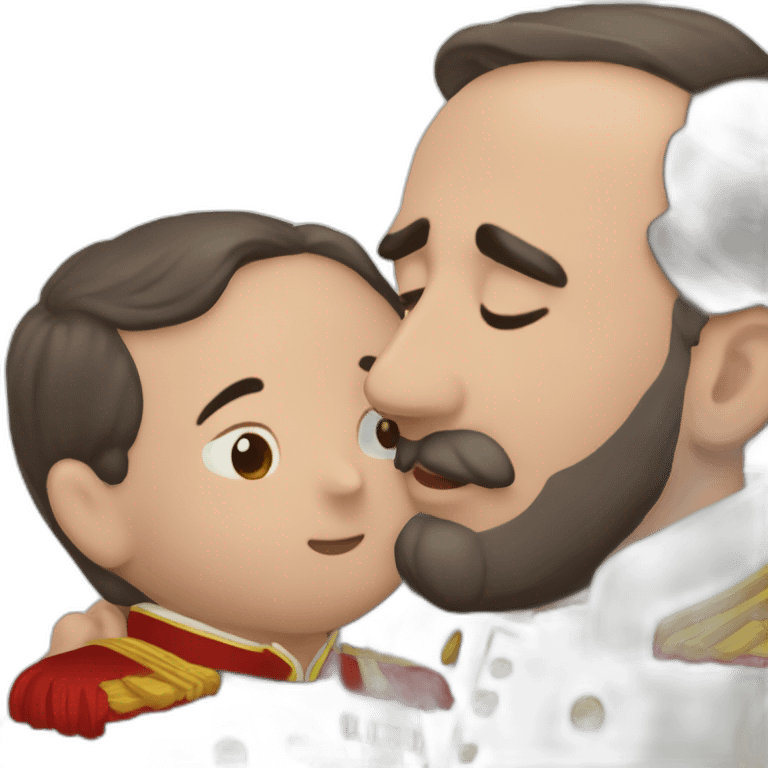 Francisco franco y Santiago abascal dándose un beso emoji