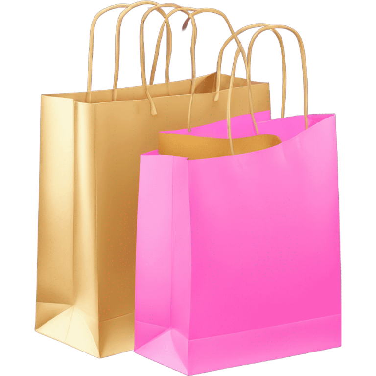 pink and gold shopping bags emoji