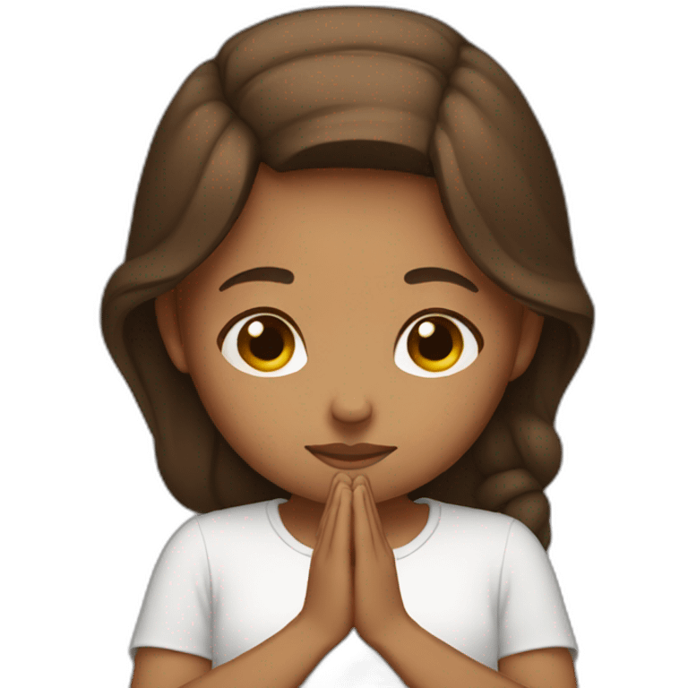 brown hair girl praying emoji