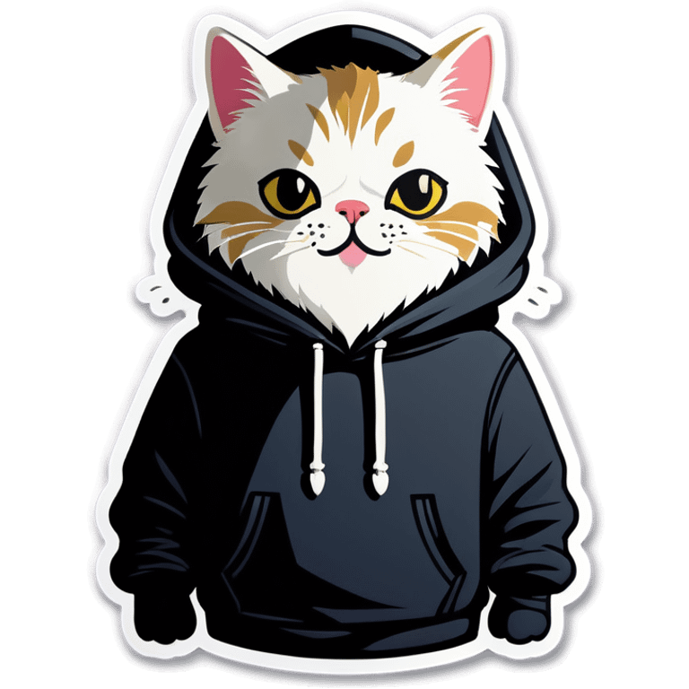 Cat with beard and hoodie emoji