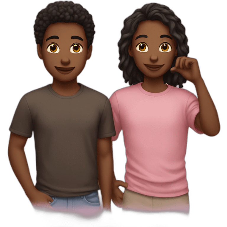 2 young black friends emoji