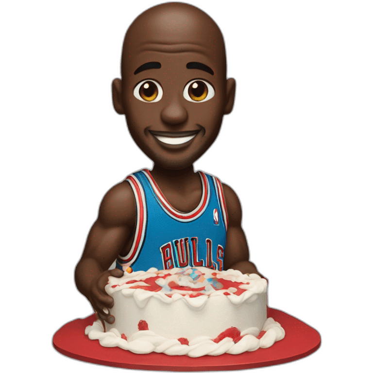 Michael Jordan with a birthcake emoji