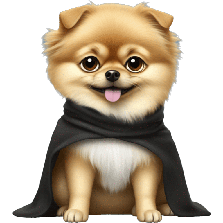 Pomeranian dressed as Luke Skywalker emoji