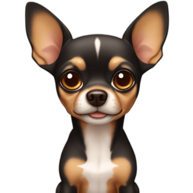 little dog pincher kinda chihuahua, with long face and with brown skin color emoji