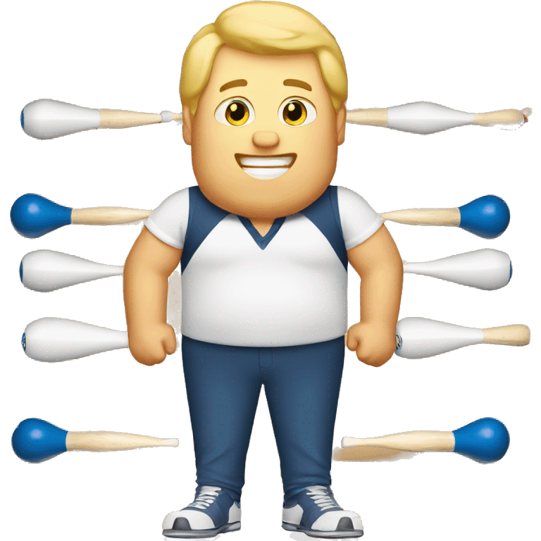 Fat blonde guy playing bowling  emoji