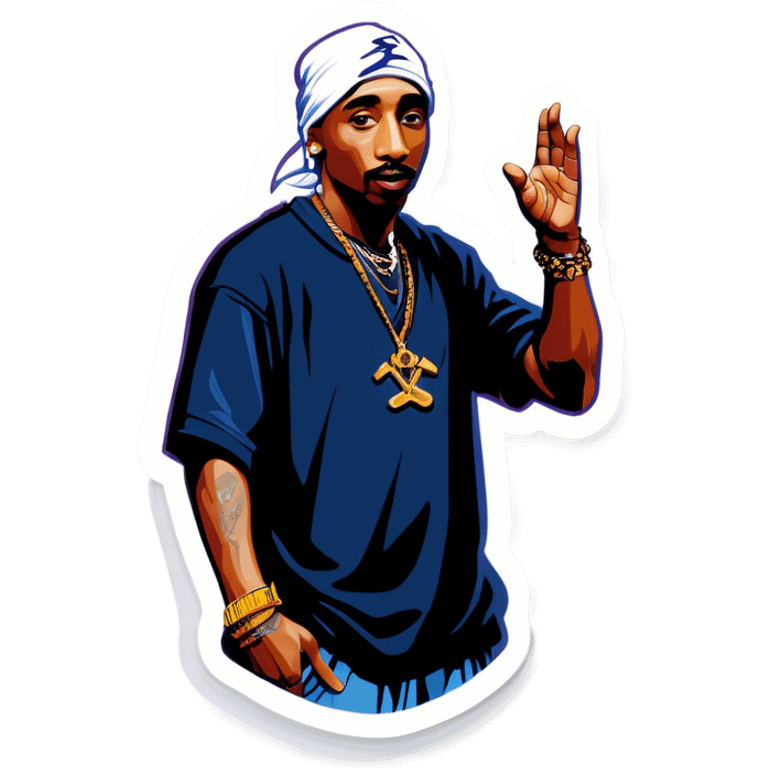 Tupac waving bye emoji