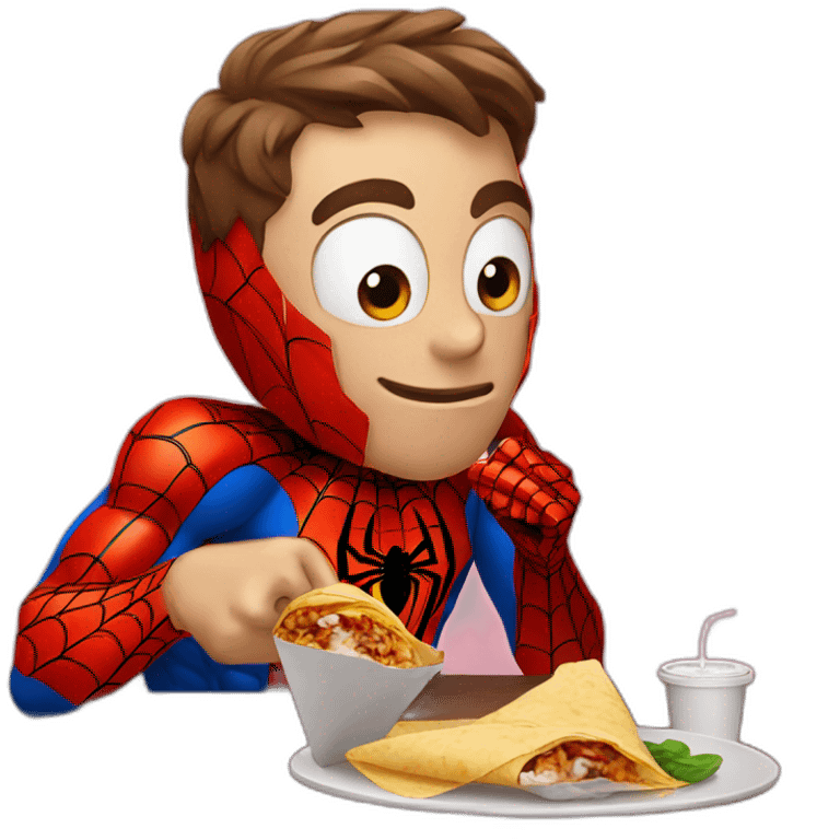 Spiderman eating burrito emoji