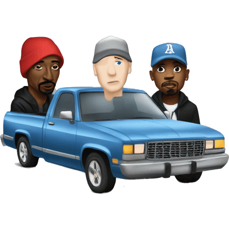 Eminem snoop dog and 2pac in car emoji