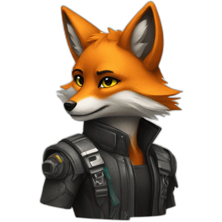 Cyberpunk fox emoji