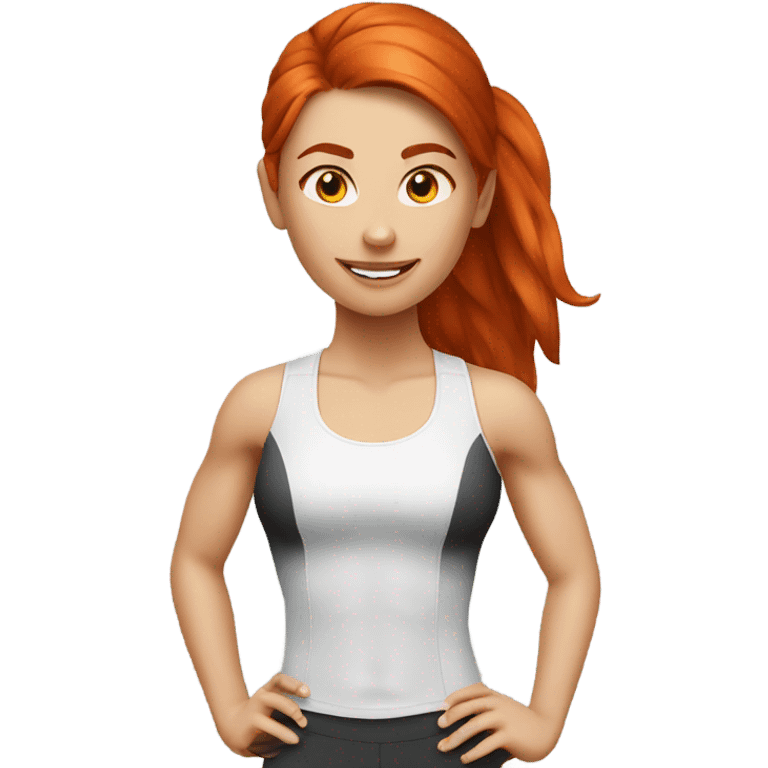 redhead fitness girl with m emoji