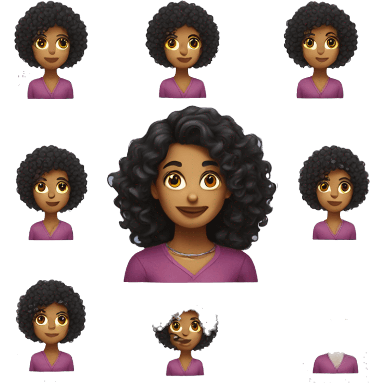 Dark curly hair latina emoji