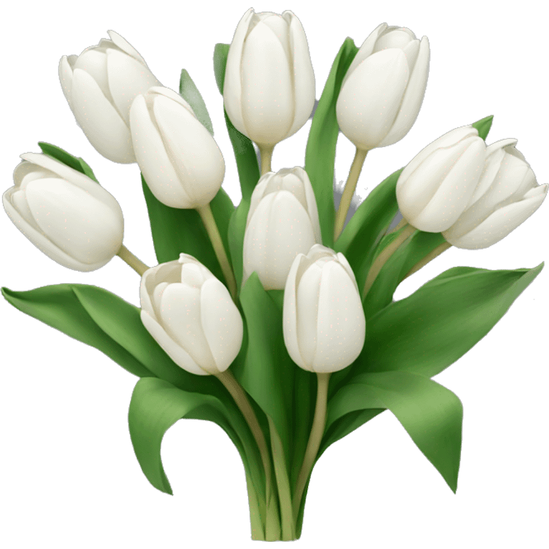 white bouquet of tulips  emoji