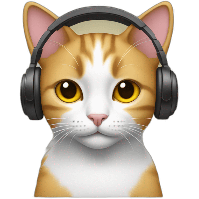 cat with headphones behind ears emoji