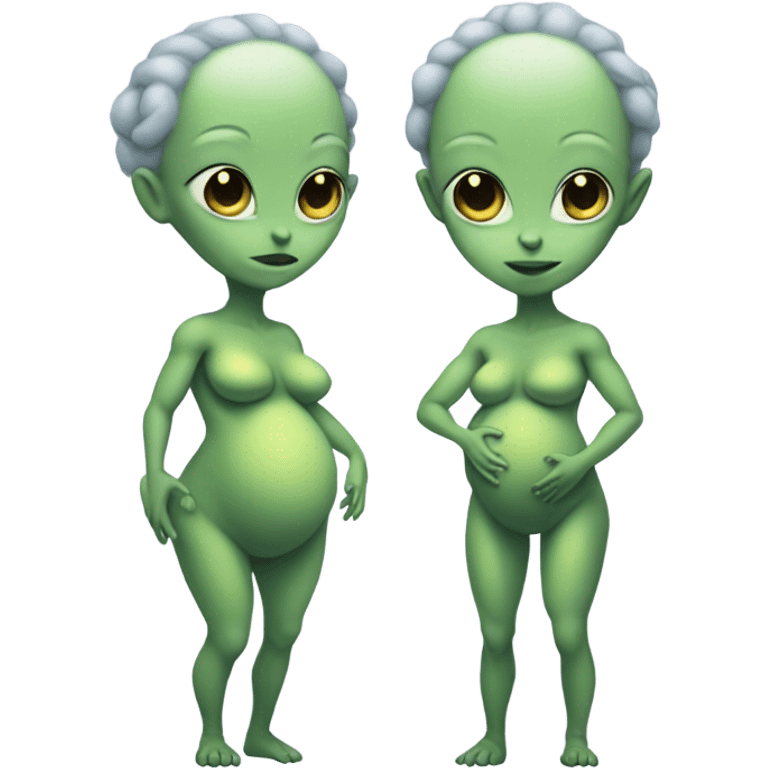 Pregnant draco alien woman, full body emoji