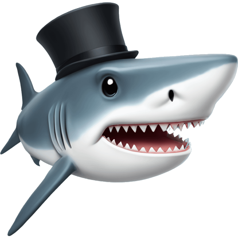 Shark with tophat emoji