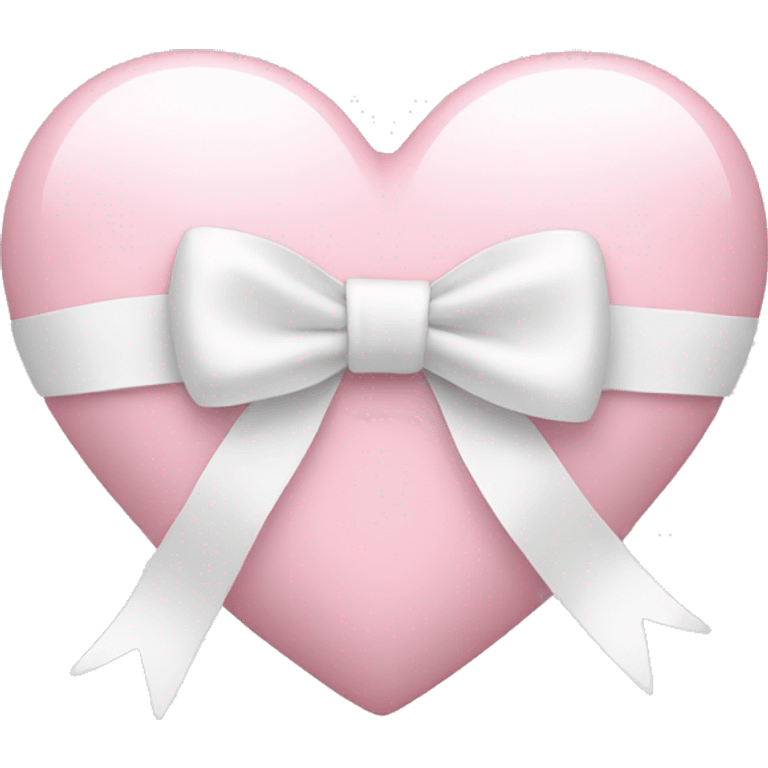 Light pink heart with white bow emoji