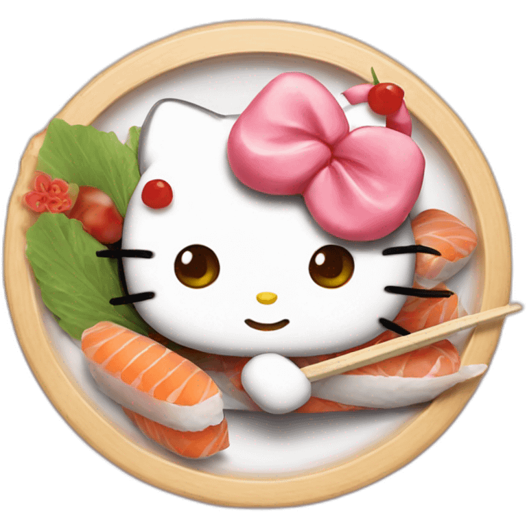 Hello kitty eat sushis  emoji