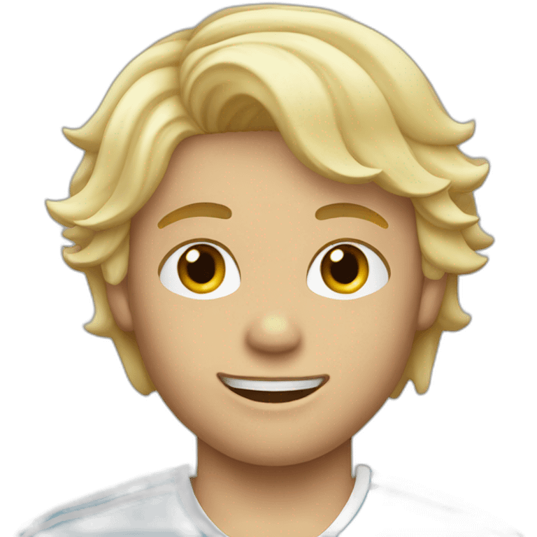 Blond hair Boy in Argentina soccer jersey emoji