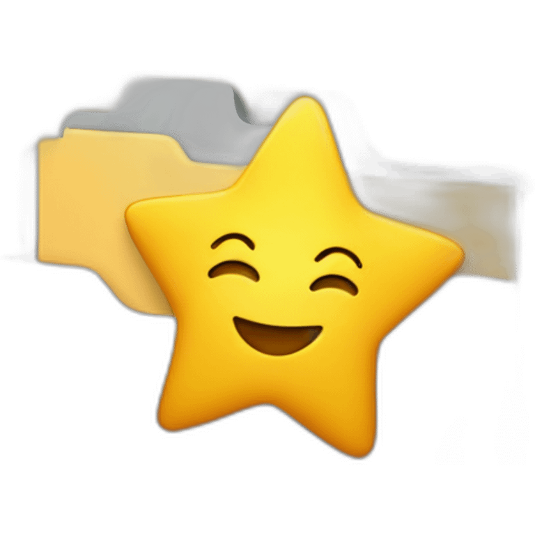 folder lying and a smiling star over it emoji