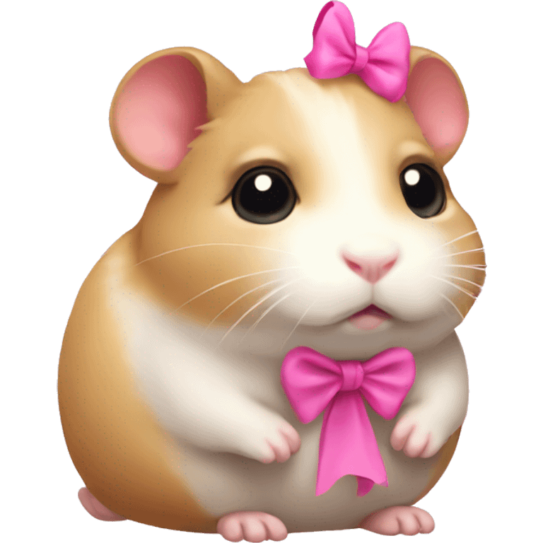 sad hamster with pink bow emoji