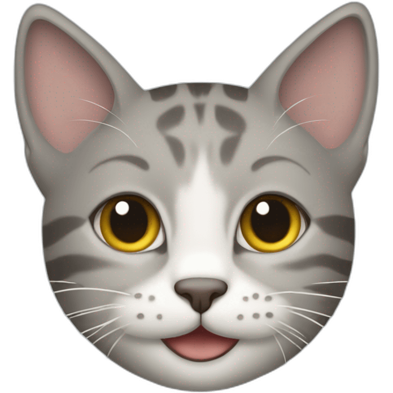 smiling gray tabby cat emoji