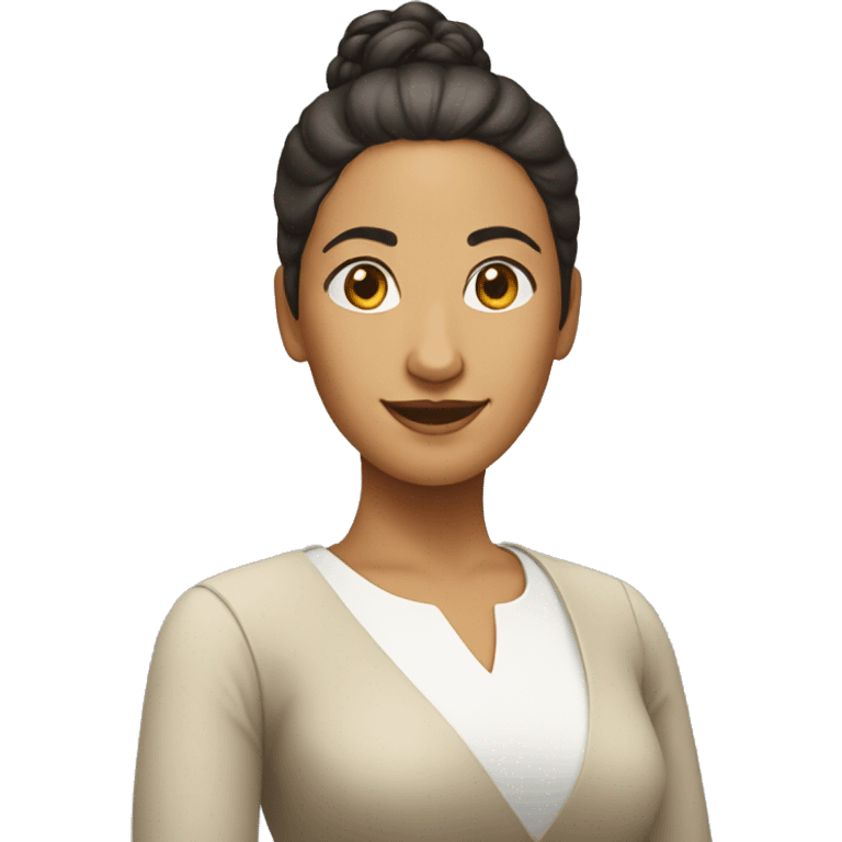 middle aged mixed race lady with bun who likes coding emoji