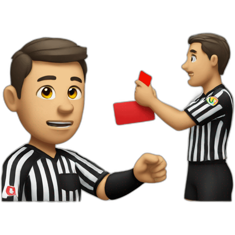 Soccer referee showing a red card to a player emoji