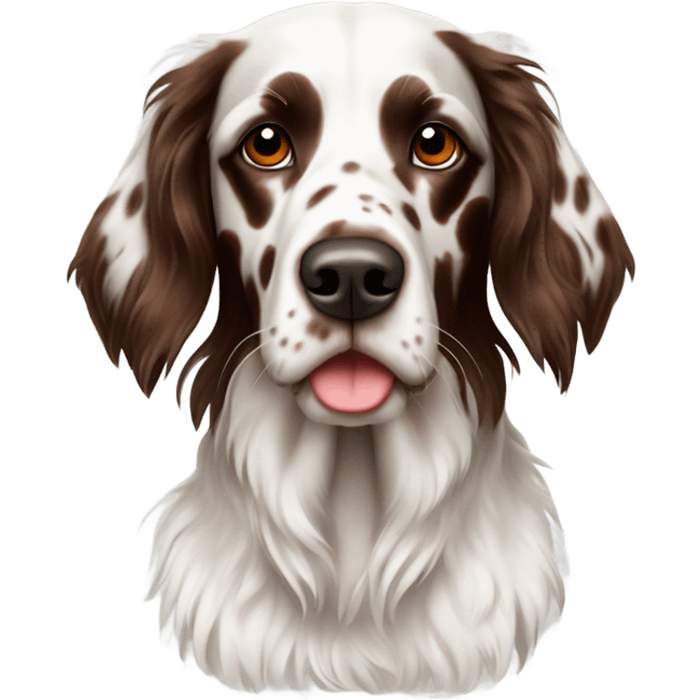 White and brown beautiful English setter emoji