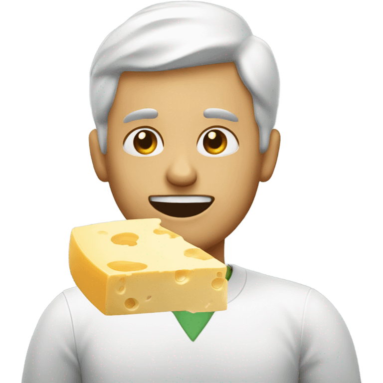 Man eating cheese block emoji