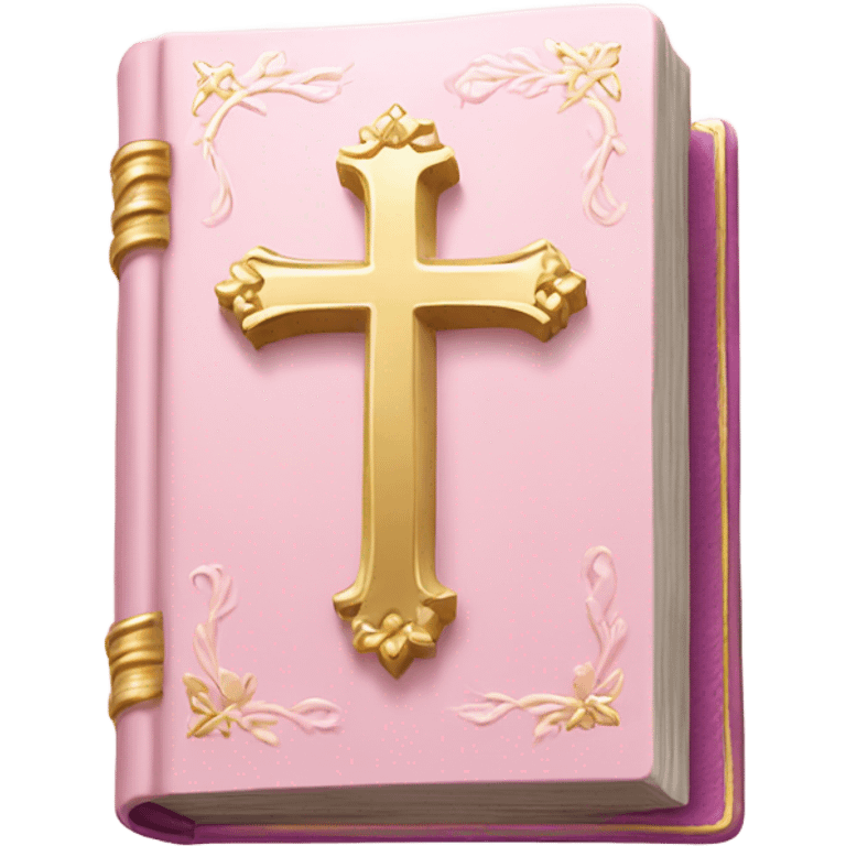 light pink holy Bible with small, royal gold accents emoji