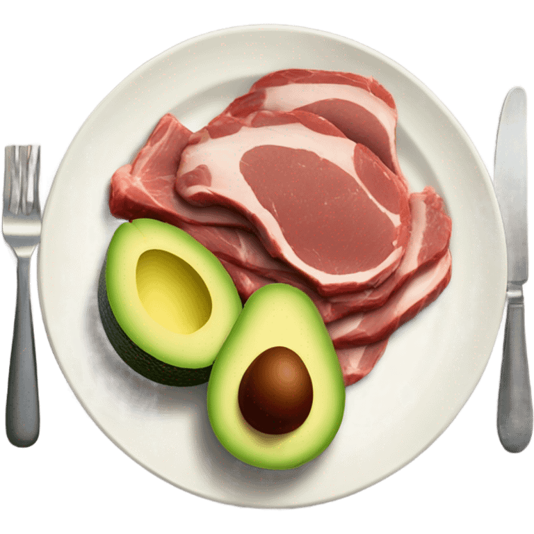 meat and avocado emoji