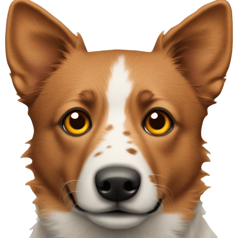 Red heeler dog with brown spot on left eye emoji