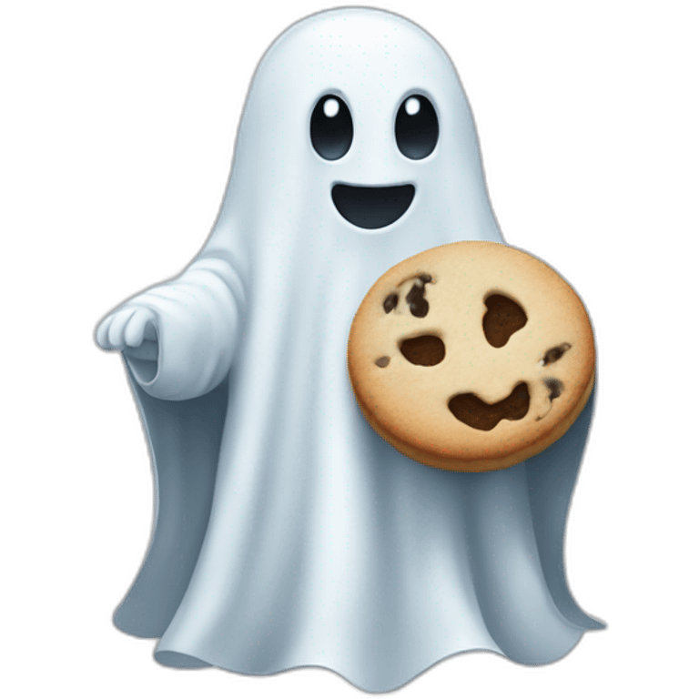 friendly ghost with cookie emoji