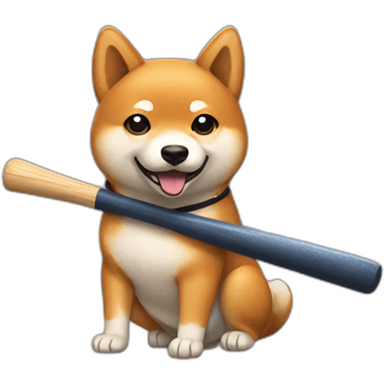 shiba inu holding a baseball bat, sitting emoji