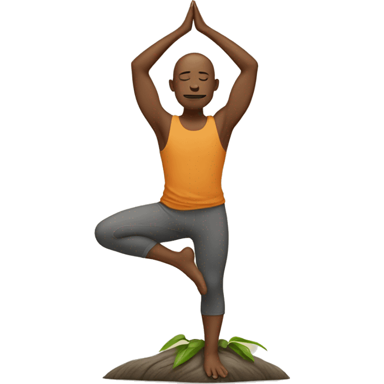 Yogi in tree pose emoji