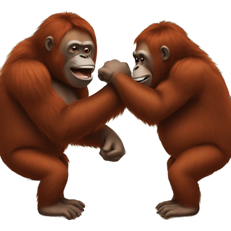 two orangutans fighting at the bar emoji