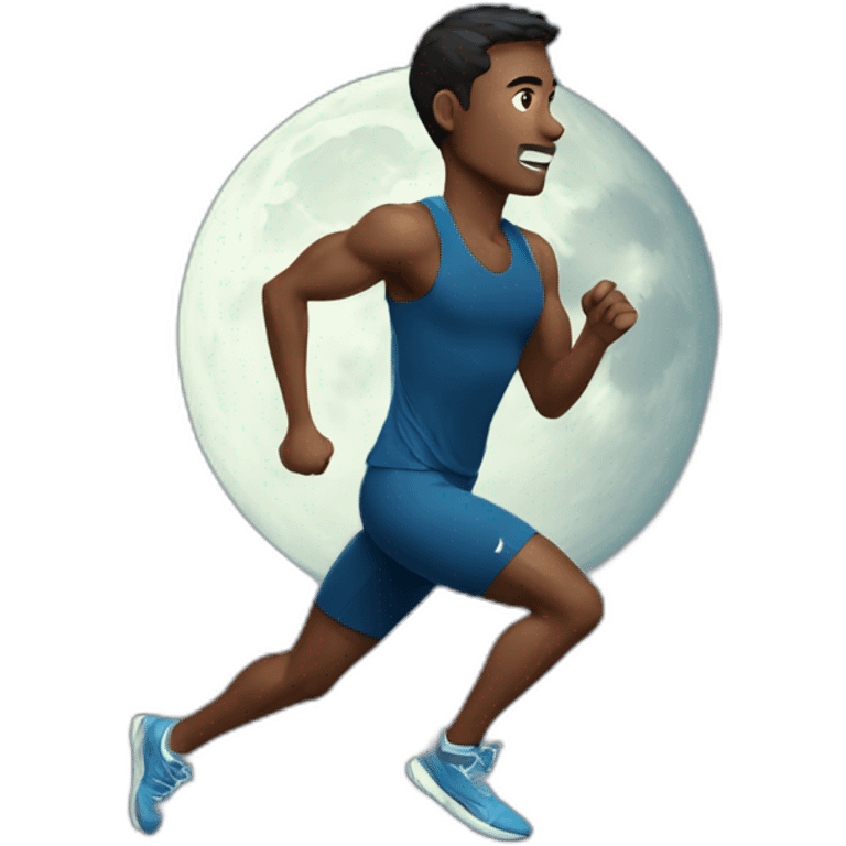 Runner man night moon emoji