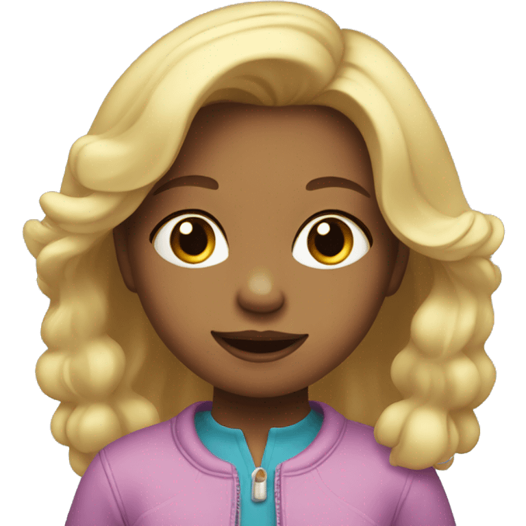 a cartoon picture of a 2 year old girl emoji