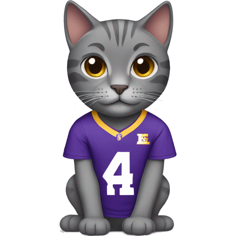 Gray cat with lakers shirt  emoji