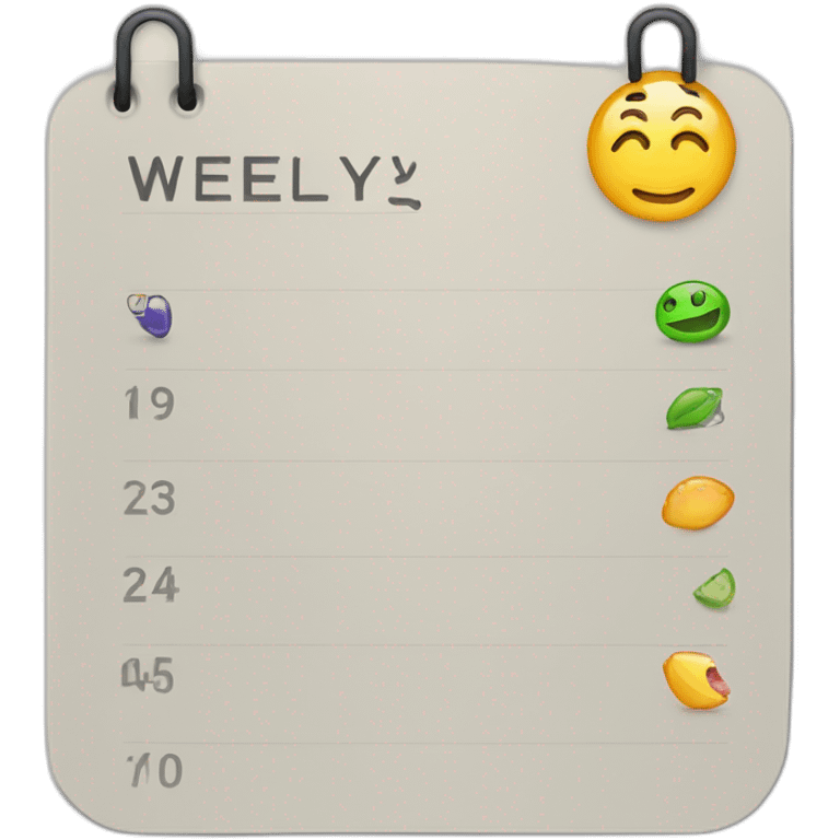 weekly agenda with days of the week emoji