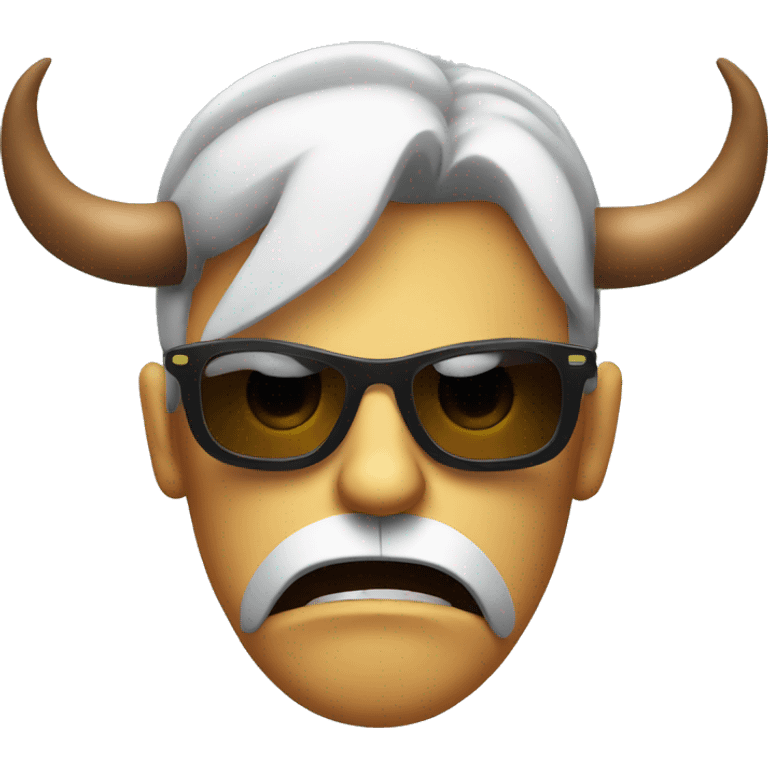 Angry face with sunglasses and horns emoji