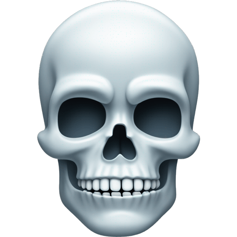 Ice chiseled white skull straight face emoji