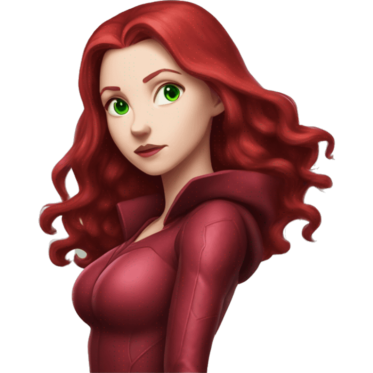 wanda maximoff scarlet witch green eyes red hair emoji